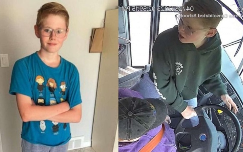 13χρονος μαθητής σώζει σχολικό λεωφορείο από ατύχημα>