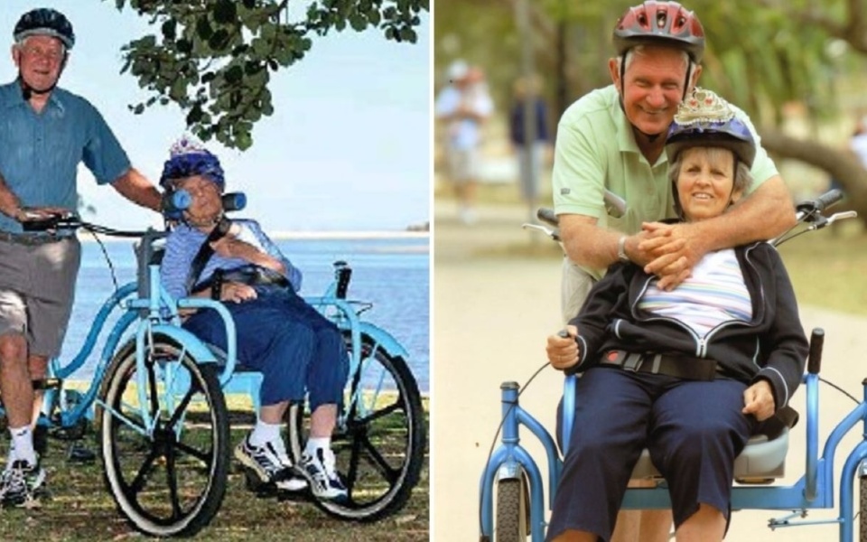 Μια συγκινητική ιστορία αγάπης και αφοσίωσης: Άνδρας κατασκευάζει ειδικό ποδήλατο για τη σύζυγο με Αλτσχάιμερ>