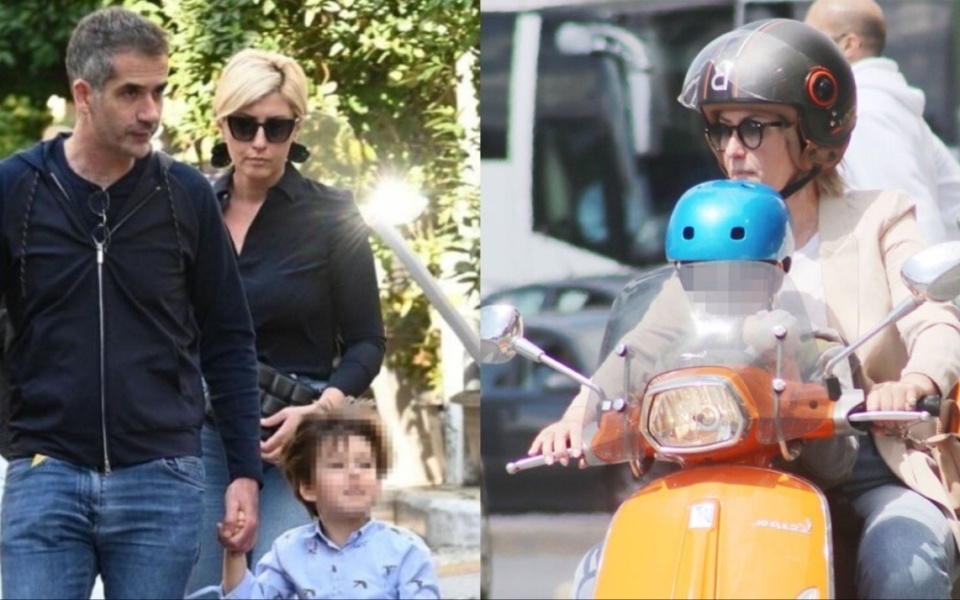 Φωτογραφίες: Η Σία Κοσιώνη και ο γιος της οδηγούν μοτοσικλέτα στην Αθήνα>