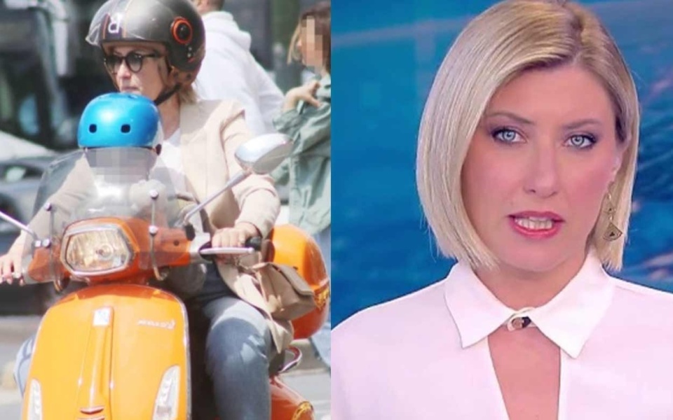 Η δημοσιογράφος Σία Κοσιώνη και ο γιος της Δήμος οδηγούν μοτοσικλέτα στην Αθήνα>
