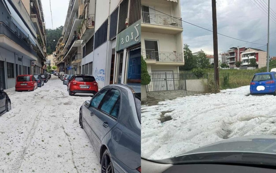 Αδιανόητη χαλαζόπτωση: Τα Ιωάννινα χτυπήθηκαν από κακοκαιρία, εντυπωσιακές εικόνες>