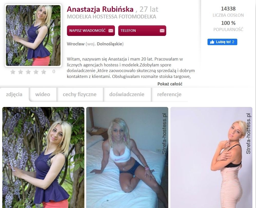 Έρευνα αποκαλύπτει το προφίλ της Anastasia σε πολωνική ιστοσελίδα συνοδών