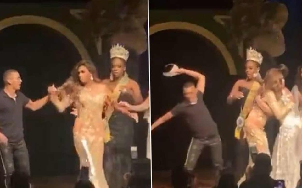 Η σύζυγος ρίχνει το στέμμα: Χαοτική σκηνή στα καλλιστεία Miss Gay της Βραζιλίας>