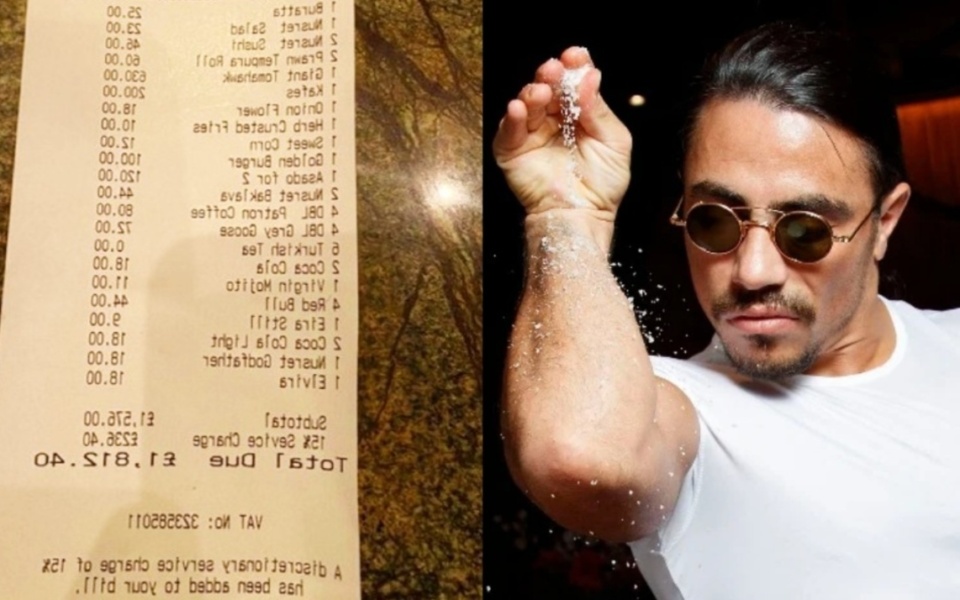 Τούρκος σεφ Salt Bae: Εξωφρενικές τιμές στη Μύκονο – 432€ για 6 καφέδες, 740€ για μια μπριζόλα>