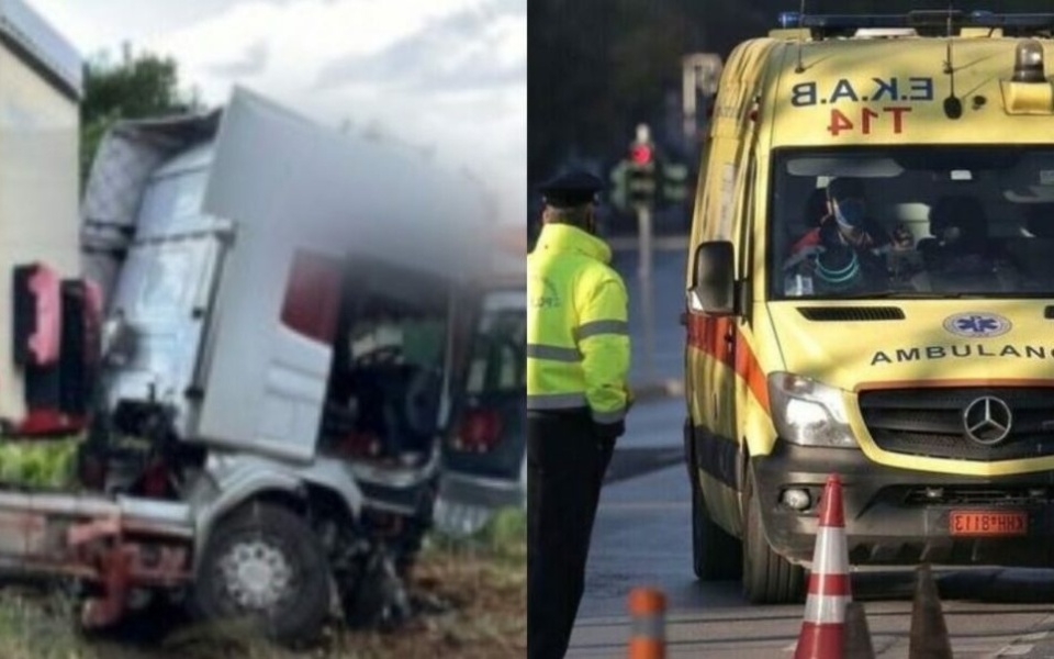 Τραγικό τροχαίο ατύχημα στα Βίλια: Ένας νεκρός σε σύγκρουση μεταξύ φορτηγού και αυτοκινήτου>