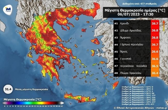 Ο «Θερμικός Θόλος» χτυπά την Ελλάδα: Φλογερό κύμα καύσωνα με 40°C προβλέπεται